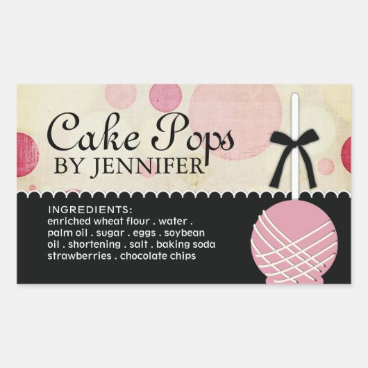 お洒落モダンベーカリー 長方形シール (正面)