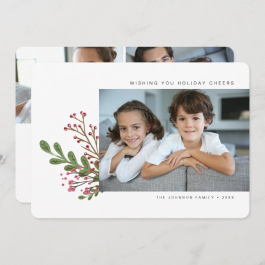 お洒落モダン冬の緑3 シーズンカード (正面/裏面)