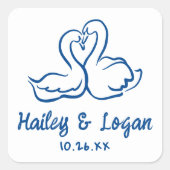 お洒落モダン図解入りの、写真付きのおもしろい結婚ズ スクエアシール (正面)