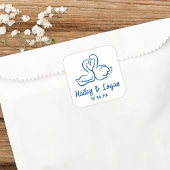 お洒落モダン図解入りの、写真付きのおもしろい結婚ズ スクエアシール