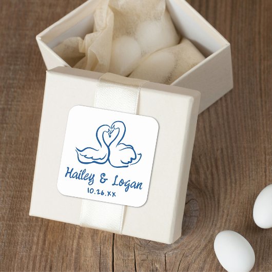 お洒落モダン図解入りの、写真付きのおもしろい結婚ズ スクエアシール