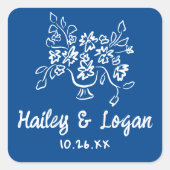 お洒落モダン図解入りの、写真付きの結婚おもしろい スクエアシール (正面)