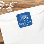 お洒落モダン図解入りの、写真付きの結婚おもしろい スクエアシール