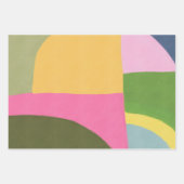 お洒落モダン抽象芸術アートホリデーフェスティバル ラッピングペーパーシート (正面3)