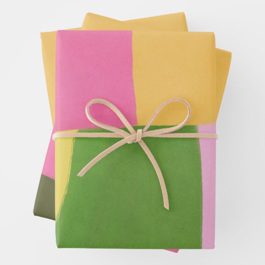 お洒落モダン抽象芸術アートホリデーフェスティバル ラッピングペーパーシート (インサイチュ)