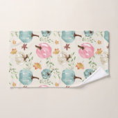 お洒落モダン水彩秋かぼちゃ葉 バスタオルセット (ハンドタオル)