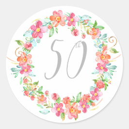 お洒落モダン誕生日フローラ庭パーティー ラウンドシール
