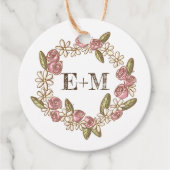 お洒落モノグラムのメッセージカードパーソナライズされた フェイバータグ (正面)