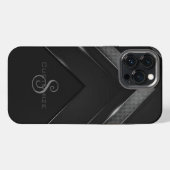 お洒落モノグラムの黒 iPhoneケース (裏面横)