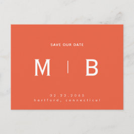 お洒落モノグラム結婚オ救レンジ ポストカード