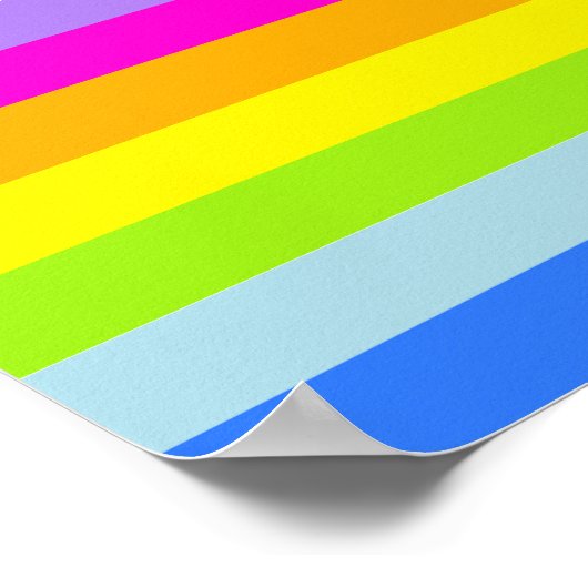 お洒落ユニコーンストライプ虹パーソナライズされた ポスター (角)