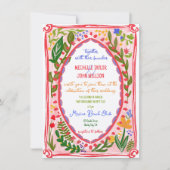 お洒落ユニーク予測できなフローラ 招待状 (正面)