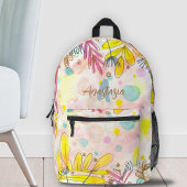 お洒落ラインアート水の色のスプラッシュと名前 プリントバックパック