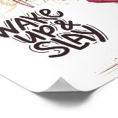 お洒落ラテガールウェイクアップ&スレーやる気を起こさせる ポスター (角)