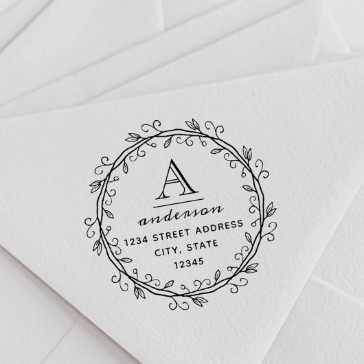 お洒落リースカスタムモノグラム差出人住所 セルフインキングスタンプ