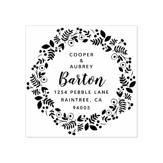 お洒落リース差出人住所 ラバースタンプ (インプリント)