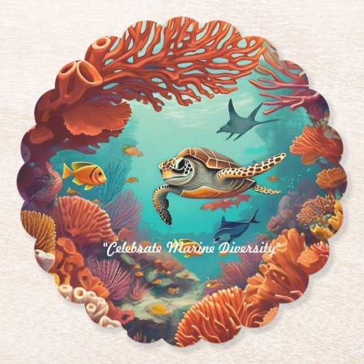 「お洒落リーフ」 ペーパーコースター (正面)