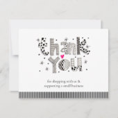 お洒落レタリング小規模企業サンキューカード (正面)