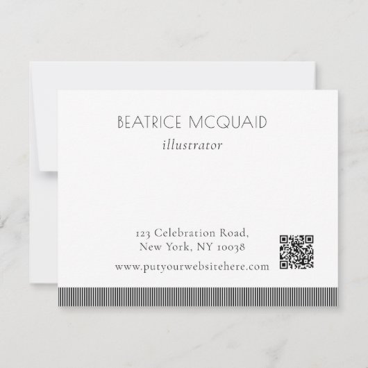 お洒落レタリング小規模企業サンキューカード (裏面)