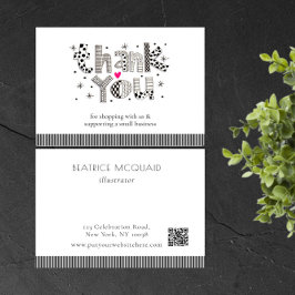 お洒落レタリング小規模企業サンキューカード