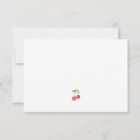 お洒落レトロさくらんぼ枠 | 赤ちゃんシャワー サンキューカード (裏面)