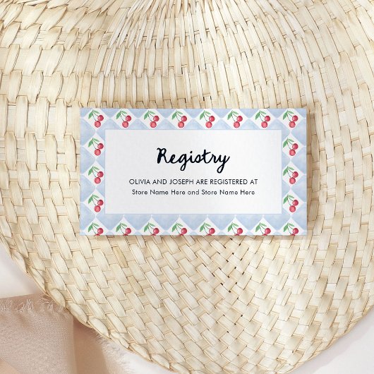 お洒落レトロさくらんぼ | ブライダルシャワー名簿 エンクロージャーカード