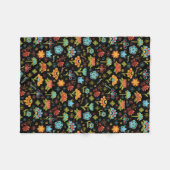 お洒落レトロの花と鳥 フリースブランケット (正面(横))