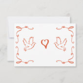 お洒落レトロハンドドロードサンセットオレンジ結婚ズ 出欠カード (裏面)