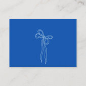 お洒落レトロブルーハンドドロッドボウベビーシャワー エンクロージャーカード (裏面)