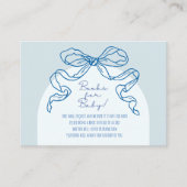 お洒落レトロブルーハンドドロッドボウベビーシャワー エンクロージャーカード (正面)