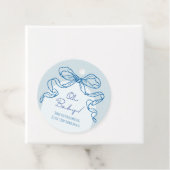 お洒落レトロブルーハンドドロッドボウベビーシャワー フェイバータグ (インサイチュ)