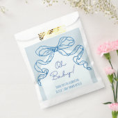 お洒落レトロブルーハンドドロッドボウベビーシャワー フェイバーバッグ (封をした状態)