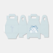 お洒落レトロブルーハンドドロッドボウベビーシャワー フェイバーボックス (折り畳みなし)