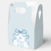 お洒落レトロブルーハンドドロッドボウベビーシャワー フェイバーボックス (オープン)