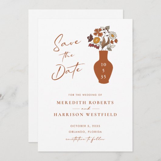 お洒落レトロボホフローラ結婚ズ セーブザデート (正面/裏面)