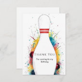 お洒落レトロボーリング誕生日 サンキューカード (正面/裏面)