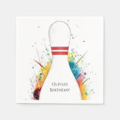 お洒落レトロボーリング誕生日 スタンダードカクテルナプキン (正面)