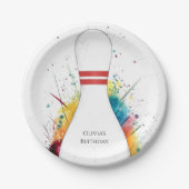 お洒落レトロボーリング誕生日 ペーパープレート (正面)