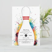 お洒落レトロボーリング誕生日 招待状 (スタンド正面)