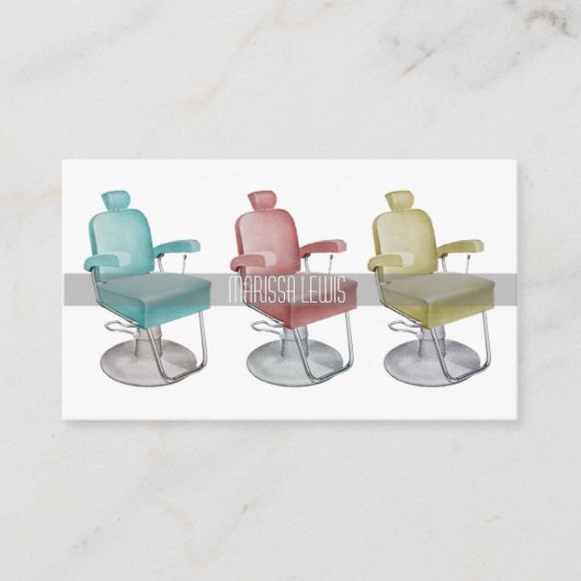 お洒落レトロヴィンテージ美容師名刺 名刺 (正面)