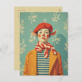 お洒落レトロ小妖精や小人 シーズンポストカード (正面/裏面)