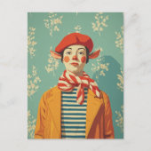 お洒落レトロ小妖精や小人 シーズンポストカード (正面)