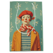 お洒落レトロ小妖精や小人 ミディアムペーパーバッグ (正面)