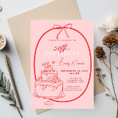 お洒落レトロ50縁どthバースデーパーティー 招待状