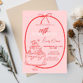 お洒落レトロ70縁どthバースデーパーティー 招待状