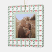 お洒落レトロ |写真とクリスマスパターン セラミックオーナメント (左)