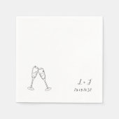 お洒落ワイングラスカスタムイニシャル結婚ズ スタンダードカクテルナプキン (正面)