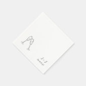 お洒落ワイングラスカスタムイニシャル結婚ズ スタンダードカクテルナプキン (角)