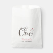 お洒落ワンピンクハート女子1日パーティー フェイバーバッグ (正面)