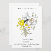 お洒落ヴィンテージイラストレーション結婚式招待状 招待状 (正面/裏面)